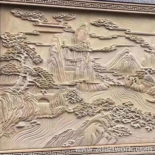 Mural Landscape Marble Stone Carving